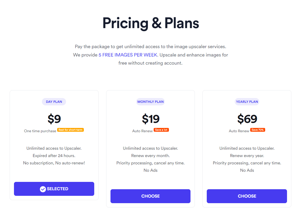 imgUpscaler pricing